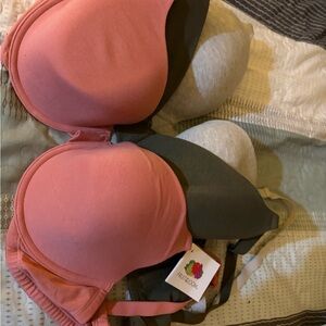 Fruit of the Loom Pink and Gray Bra Duo